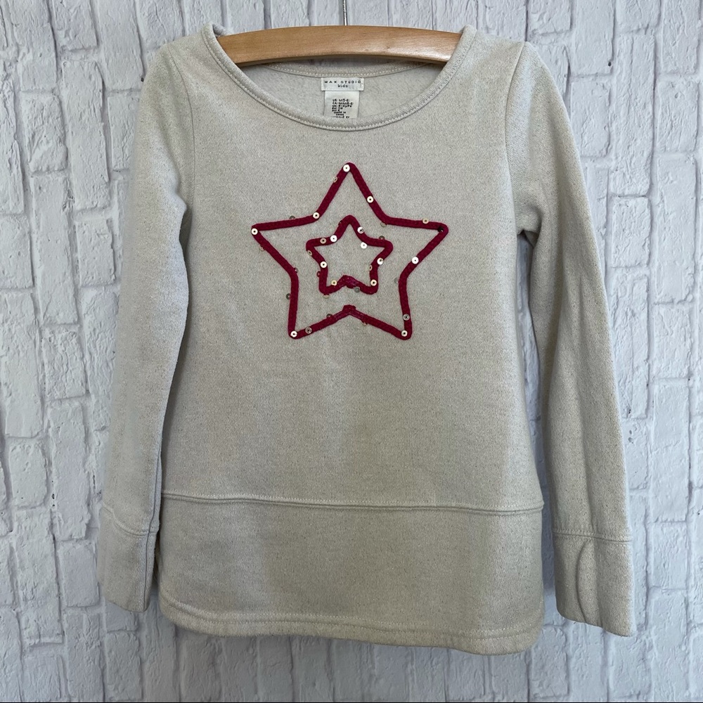 Max Studio Kids Gray Sweatshirt With Star Size 5/6